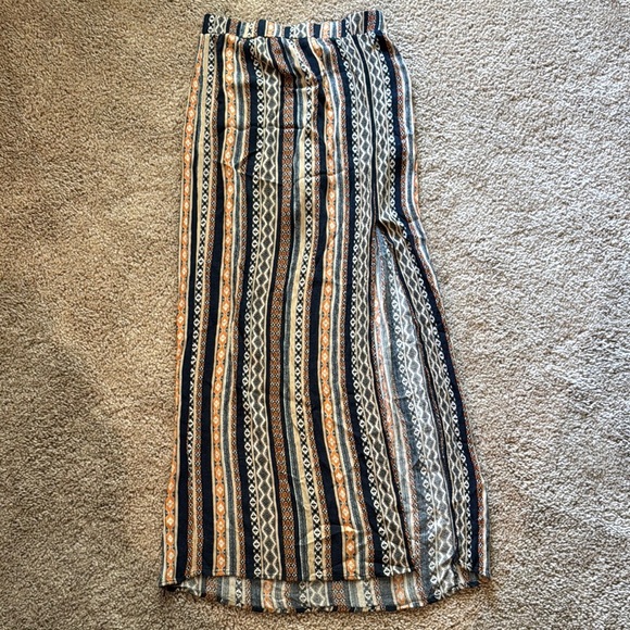 Striped Multicolor Maxi Skirt - Picture 1 of 2